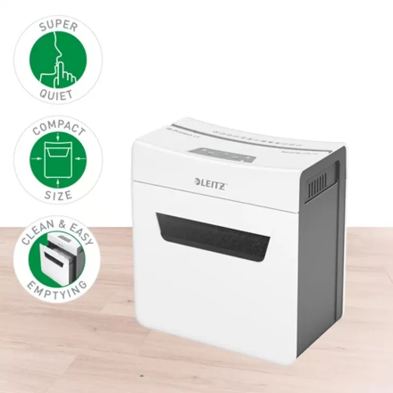 Leitz IQ Protect Premium niszczarka do papieru 6X P4, 4 x 40 mm, 10 L, 100 arkuszy, 55 dB, dotykowa, 6 arkuszy
