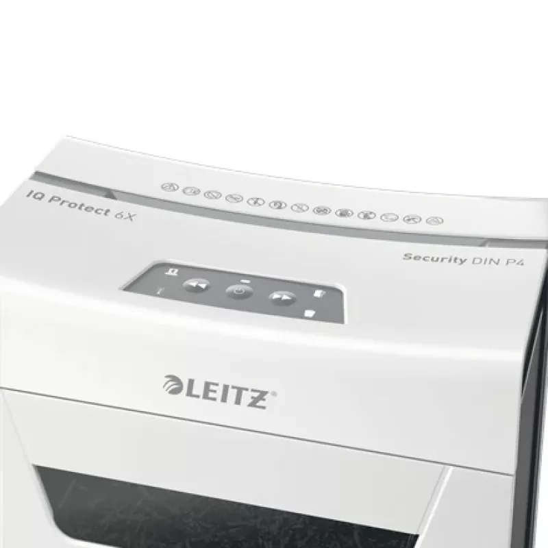 Leitz IQ Protect Premium niszczarka do papieru 6X P4, 4 x 40 mm, 10 L, 100 arkuszy, 55 dB, dotykowa, 6 arkuszy