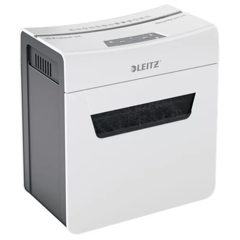 Niszczarka Leitz IQ Protect Premium 3M P5, mikrocięcie, 2 x 15 mm, 10 l, 125 arkuszy, 55 dB, sterowanie dotykowe