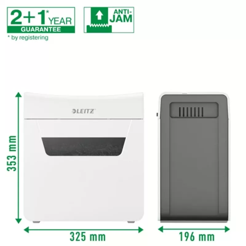 Niszczarka Leitz IQ Protect Premium 3M P5, mikrocięcie, 2 x 15 mm, 10 l, 125 arkuszy, 55 dB, sterowanie dotykowe