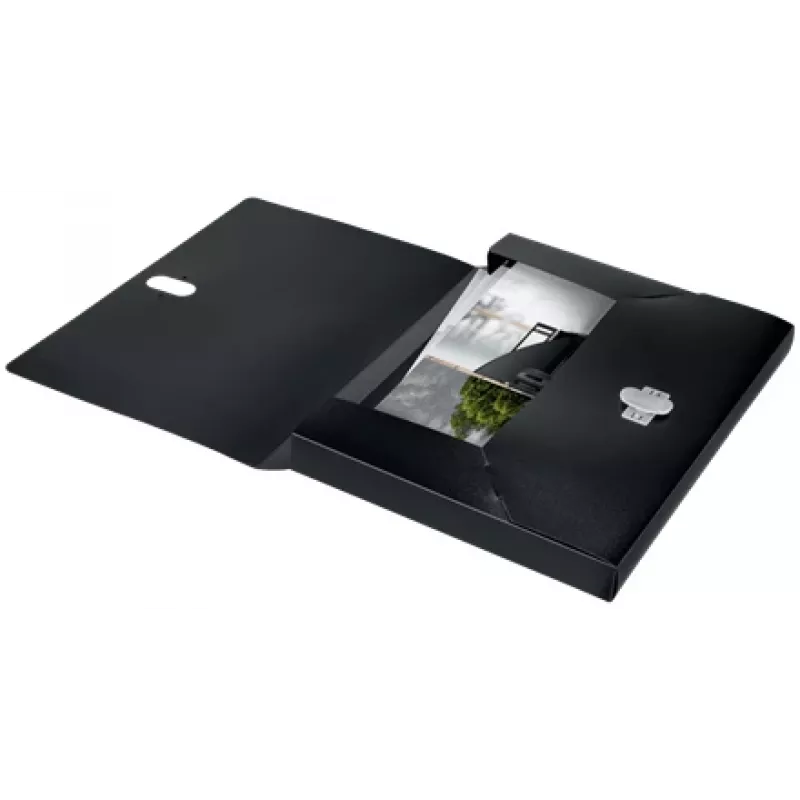 Leitz Recycle Box File, teczka wiązana, A4, polipropylen (PP), czarny, matowy, 250 arkuszy