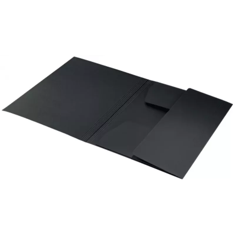 Leitz Recycle, teczka kartonowa z trzema klapami, konwencjonalna teczka na dokumenty, A4, karton, czarna, matowa, 250 arkuszy