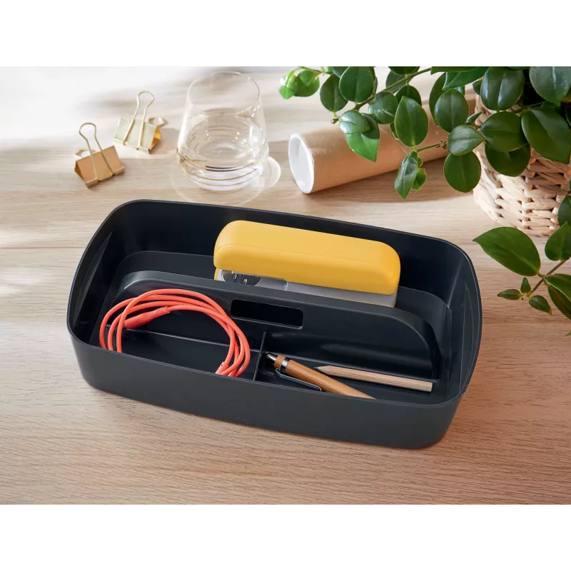Leitz MyBox Cosy Organiser Tray z uchwytem, mały, do przechowywania, szary, tworzywo sztuczne, 307 mm, 181 mm, 56 mm, 300 g