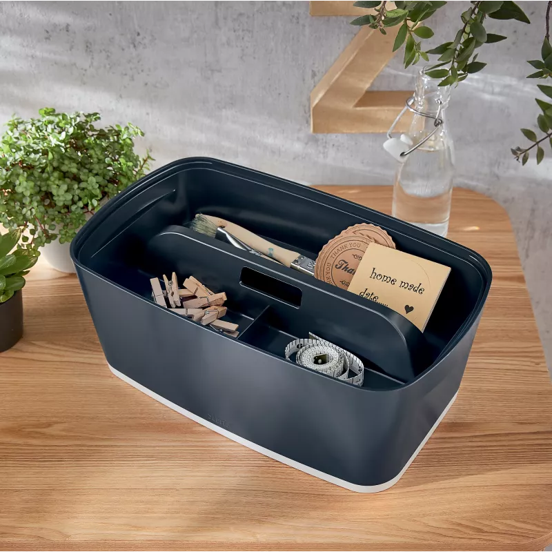 Leitz MyBox Cosy Organiser Tray z uchwytem, mały, do przechowywania, szary, tworzywo sztuczne, 307 mm, 181 mm, 56 mm, 300 g