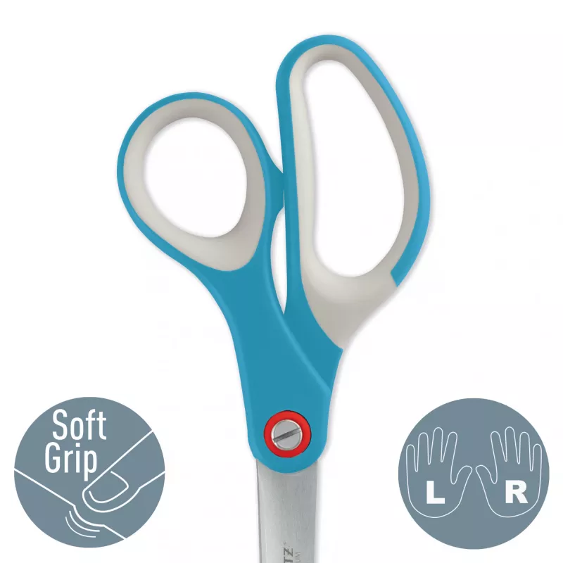 Leitz Cosy Titanium Office Scissors 205 mm, Adult, prosty cut, Single, niebieski, Stainless steel, Office scissors