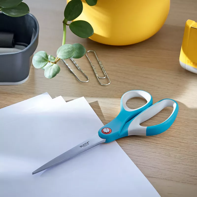 Leitz Cosy Titanium Office Scissors 205 mm, Adult, prosty cut, Single, niebieski, Stainless steel, Office scissors