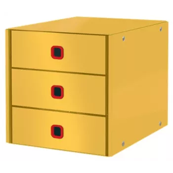 Leitz Click & Store Cosy szafka z szufladami (3 szuflady), żółta, karton, 286 mm, 358 mm, 282 mm