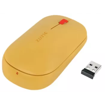 Mysz Leitz Cosy Wireless, symetryczna, RF Wireless + Bluetooth, 4000 DPI, pomarańczowa