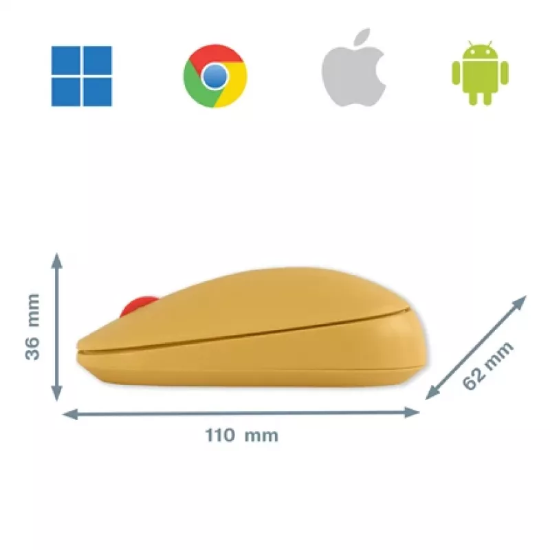 Mysz Leitz Cosy Wireless, symetryczna, RF Wireless + Bluetooth, 4000 DPI, pomarańczowa
