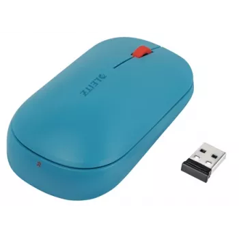Leitz Cosy Mysz Bezprzewodowa, symetryczna, RF Bezprzewodowa + Bluetooth, 4000 DPI, Niebieska