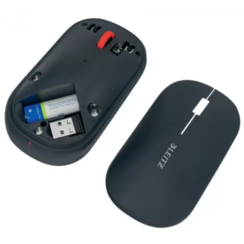 Leitz Cosy Mysz bezprzewodowa, symetryczna, RF Wireless + Bluetooth, 4000 DPI, szary