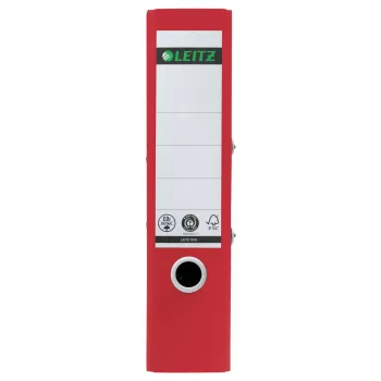 Leitz 180° Recykling Segregator dźwigniowy, A4, pierścienie okrągłe, przechowywanie, karton, czerwony, czerwony