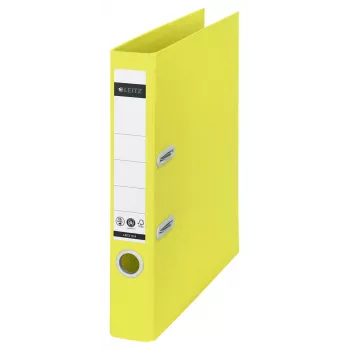 Leitz 180° Recycle Segregator dźwigniowy, A4, okrągłe pierścienie, przechowywanie, karton, żółty, żółty