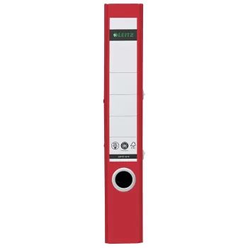 Leitz 180° Recycle skoroszyt dźwigniowy, A4, okrągłe pierścienie, przechowywanie, karton, czerwony, czerwony