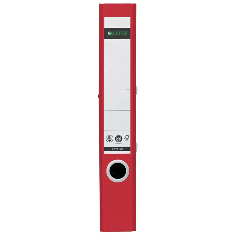 Leitz 180° Recycle skoroszyt dźwigniowy, A4, okrągłe pierścienie, przechowywanie, karton, czerwony, czerwony