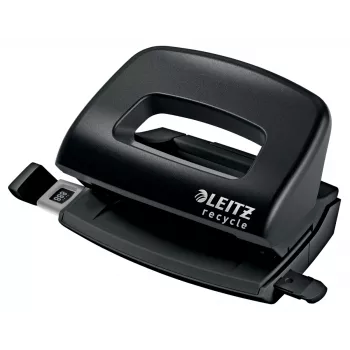 Leitz NeXXt Recycle Mini dziurkacz, 10 arkuszy, czarny, tworzywo sztuczne, 8 cm, 5,5 mm, A4