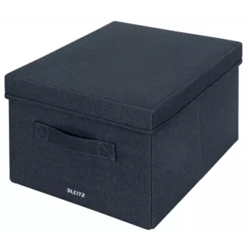 Leitz Fabric Storage Box z pokrywą średnia, zestaw 2 szt., Pudełko do przechowywania, Niebieski, Prostokątny, Tkanina, Monochromatyczny, Tkanina