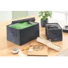 Leitz Fabric Storage Box z pokrywą średnia, zestaw 2 szt., Pudełko do przechowywania, Niebieski, Prostokątny, Tkanina, Monochromatyczny, Tkanina