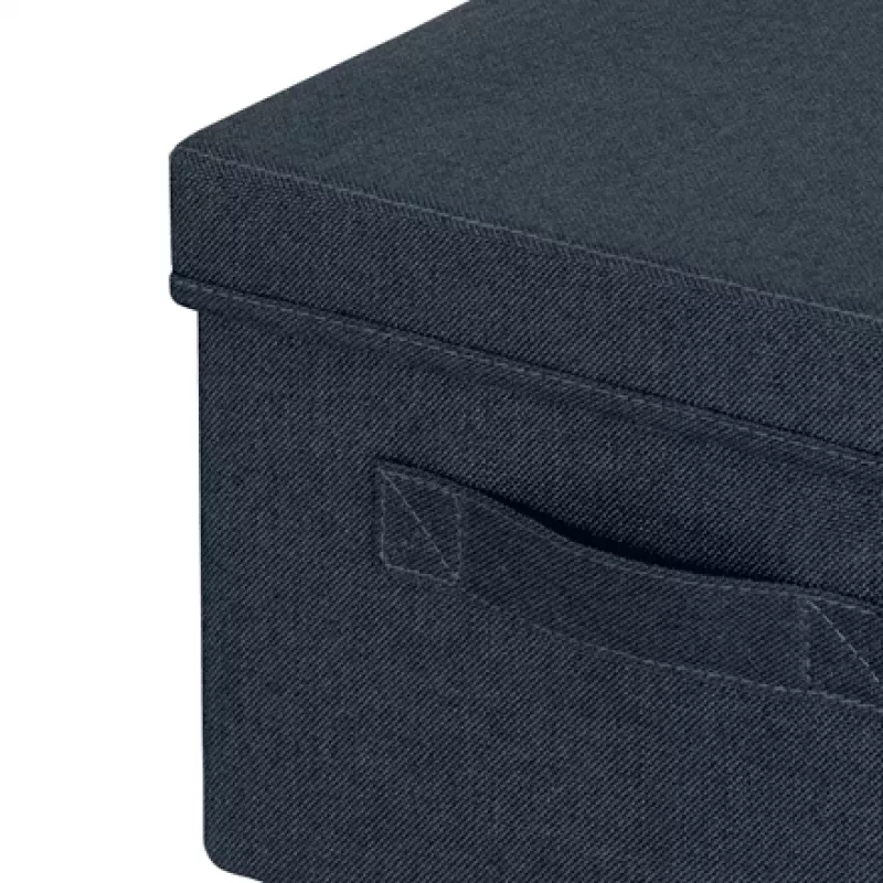 Leitz Fabric Storage Box z pokrywą średnia, zestaw 2 szt., Pudełko do przechowywania, Niebieski, Prostokątny, Tkanina, Monochromatyczny, Tkanina