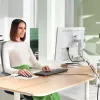 Leitz Ergo Space Saving Single Monitor Arm, Clamp/Grommet, 9 kg, 43.2 cm (17 cali), 81.3 cm (32 cale), 100 x 100 mm, Szary