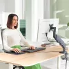 Leitz Ergo oszczędzający miejsce pojedynczy uchwyt do monitora, 9 kg, 43,2 cm (17 cali), 81,3 cm (32 cale), 75 x 100 mm, Regulacja wysokości, Szary