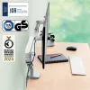 Leitz Ergo Space Saving Dual Monitor Arm, Clamp/Grommet, 18 kg, 43,2 cm (17 cali), 81,3 cm (32 cale), 100 x 100 mm, szary