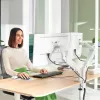 Leitz Ergo Space Saving Dual Monitor Arm, Clamp/Grommet, 18 kg, 43,2 cm (17 cali), 81,3 cm (32 cale), 100 x 100 mm, szary