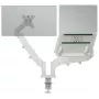 Leitz Ergo Space Saving Dual Monitor & Laptop Arm, Clamp/Grommet, 9 kg, 33 cm (13 inch), 81.3 cm (32 inch), 100 x 100 mm, szary