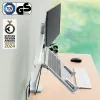 Leitz Ergo Space Saving Dual Monitor & Laptop Arm, Clamp/Grommet, 9 kg, 33 cm (13 inch), 81.3 cm (32 inch), 100 x 100 mm, szary