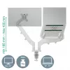 Leitz Ergo Space Saving Dual Monitor & Laptop Arm, Clamp/Grommet, 9 kg, 33 cm (13 inch), 81.3 cm (32 inch), 100 x 100 mm, szary