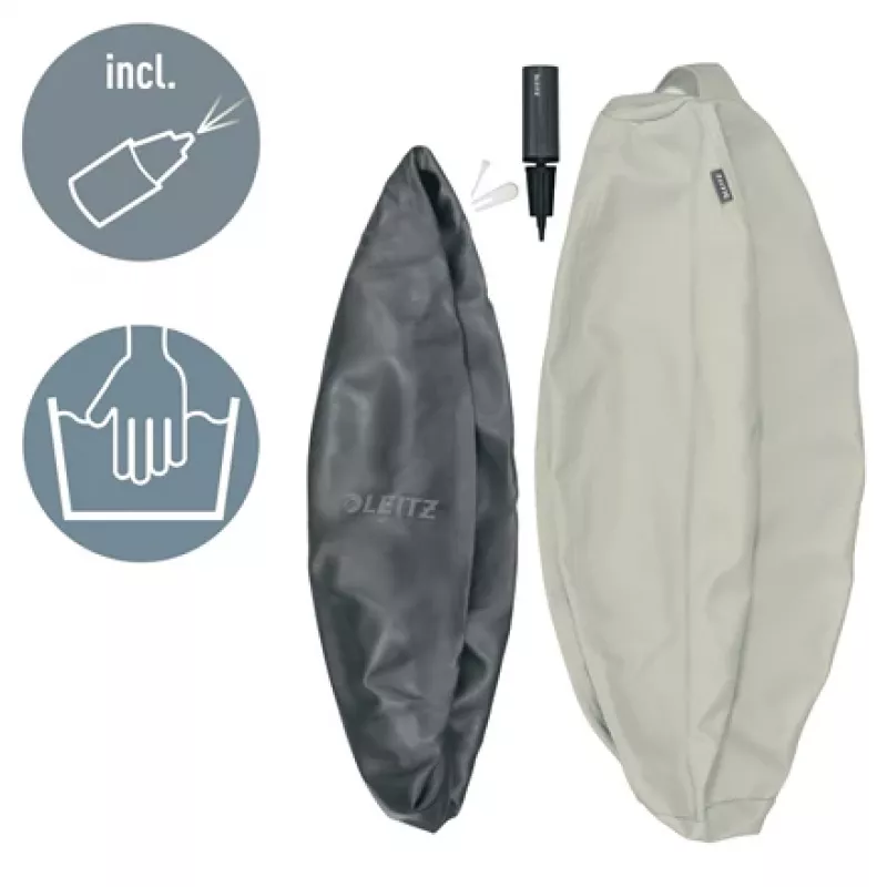 Leitz Ergo Active piłka do siedzenia z funkcją stopera 65 cm, szara, pełnowymiarowa, 150 kg, dorośli, dorosły, TÜV