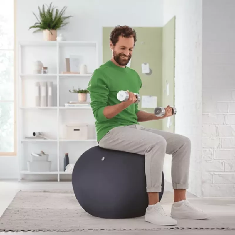 Leitz Ergo Active piłka do siedzenia z funkcją stopera 65cm, Szary, Pełnowymiarowa, 150 kg, TÜV, 65 cm, 2.87 kg