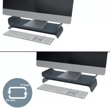 Leitz Ergo Regulowana podstawka pod monitor, wolnostojąca, 68,6 cm (27 cali), regulacja wysokości, szary