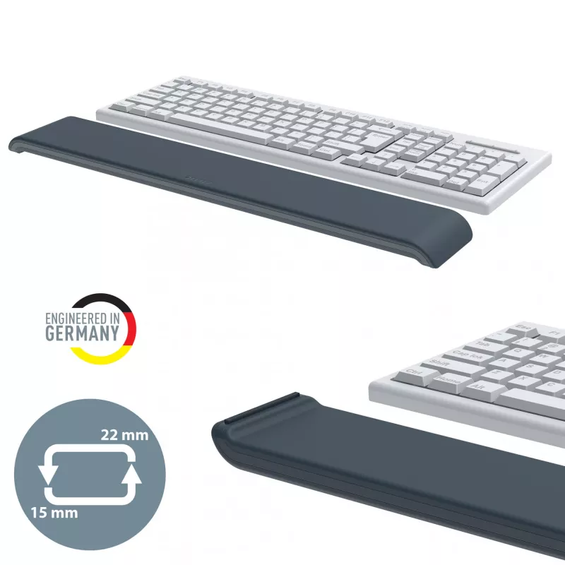 Leitz Ergo Regulowana podkładka pod nadgarstki pod klawiaturę, ciemnoszara, 71 mm, 437 mm, 22 mm, 1 szt.
