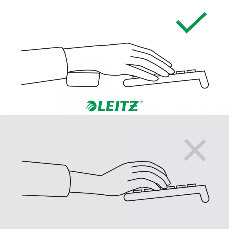 Leitz Ergo Regulowana podkładka pod nadgarstki pod klawiaturę, ciemnoszara, 71 mm, 437 mm, 22 mm, 1 szt.