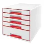 Leitz szafka z szufladami WOW Cube 5 szuflad, 5 szuflad, tworzywo sztuczne, 270 mm, 287 mm, 363 mm, 3,59 kg