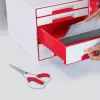 Leitz WOW Titanium Office Scissors 205 mm, Dla dorosłych, Cięcie proste, Pojedyncze, Czerwony, Biały, Stal nierdzewna, Nożyczki biurowe