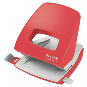 Leitz NeXXt Recycle Dziurkacz, 30 arkuszy, Czerwony, Plastik, 8 cm, 5,5 mm, A4, A5, A6, Folio, US-Quart, 8 x 8 x 8 cm
