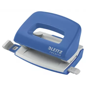 Leitz NeXXt Recycle Mini dziurkacz, 10 arkuszy, niebieski, tworzywo sztuczne, 8 cm, 5,5 mm, A6