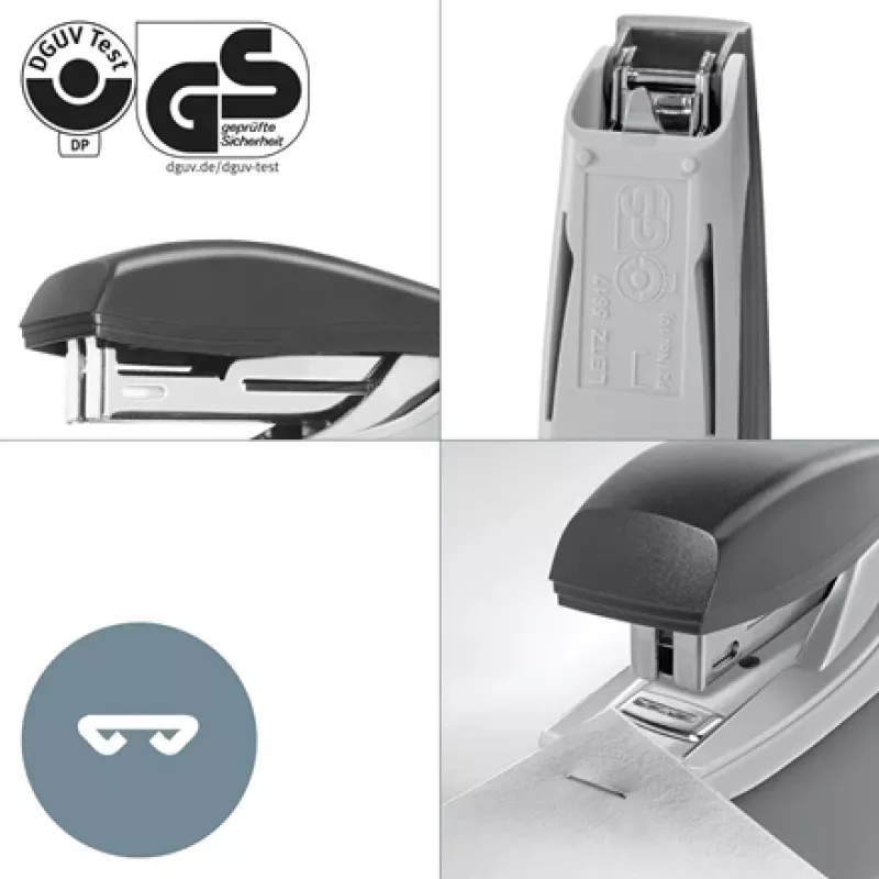 Leitz NeXXt Recycle Mini Stapler, 10 arkuszy, zielony, standardowe zaginanie, tworzywo sztuczne, 80 g/m², 3,5 cm
