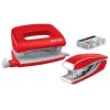 Leitz Zszywacz i dziurkacz zestaw Mini WOW, 10 kartek, czerwony, P2, metal, 80 g/m², 3,5 cm