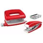 Leitz Zszywacz i dziurkacz zestaw Mini WOW, 10 kartek, czerwony, P2, metal, 80 g/m², 3,5 cm