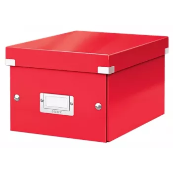 Leitz Click & Store WOW Small Storage Box, Pudełko do przechowywania, Czerwony, Prostokątny, Karton, Monochromatyczny, Do użytku wewnętrznego