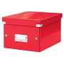 Leitz Click & Store WOW Small Storage Box, Pudełko do przechowywania, Czerwony, Prostokątny, Karton, Monochromatyczny, Do użytku wewnętrznego