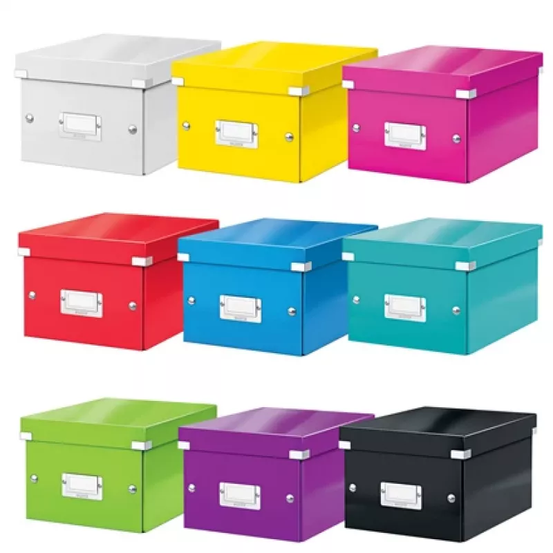 Leitz Click & Store WOW Small Storage Box, Pudełko do przechowywania, Czerwony, Prostokątny, Karton, Monochromatyczny, Do użytku wewnętrznego