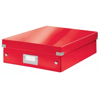 Leitz Click & Store WOW Medium Organiser Box, pudełko do przechowywania, czerwony, prostokątny, karton, monochromatyczny, do użytku wewnętrznego