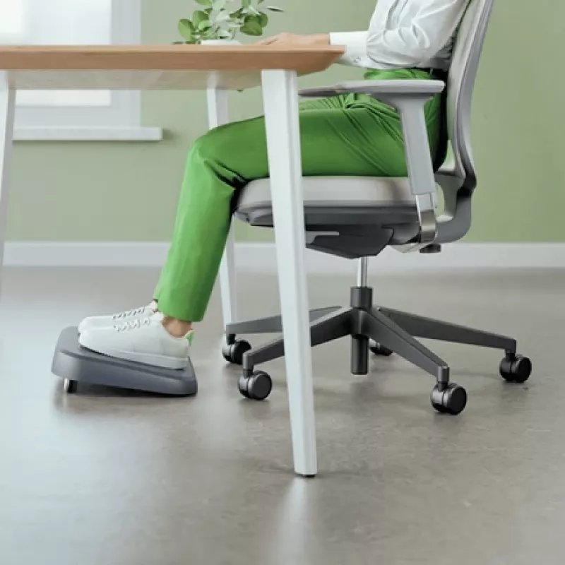 Leitz Ergo Regulowany podnóżek pod biurko, 80% plastiku z recyklingu, Szary, Plastik z recyklingu, 34 cm, 42 cm, 340 mm, 420 mm