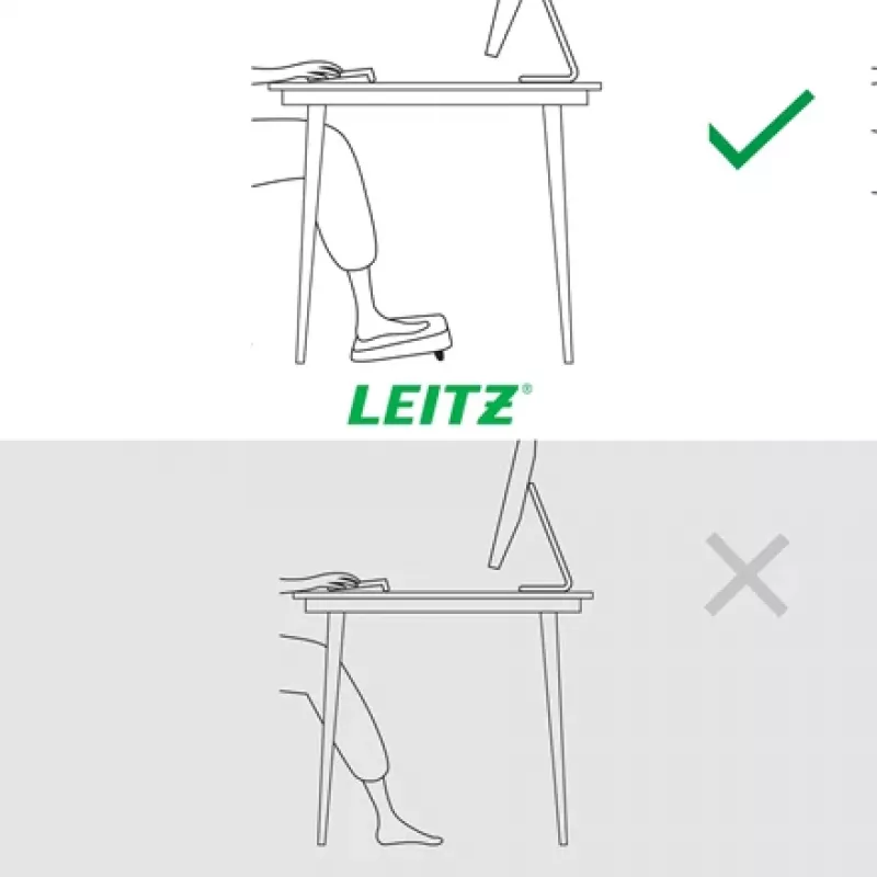 Leitz Ergo Regulowany podnóżek pod biurko, 80% plastiku z recyklingu, Szary, Plastik z recyklingu, 34 cm, 42 cm, 340 mm, 420 mm