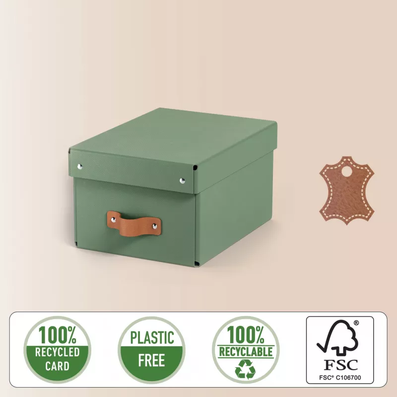 Leitz Puro Pudełko do przechowywania z pokrywką, małe, 7L, 100% karton z recyklingu, zestaw 2 szt.