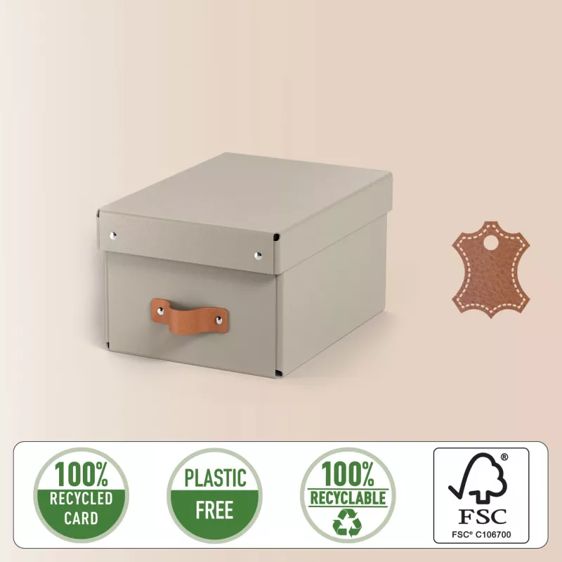 Pudełko do przechowywania Leitz Puro z wieczkiem, małe, 7L, 100% tektura z recyklingu, zestaw 2 szt.